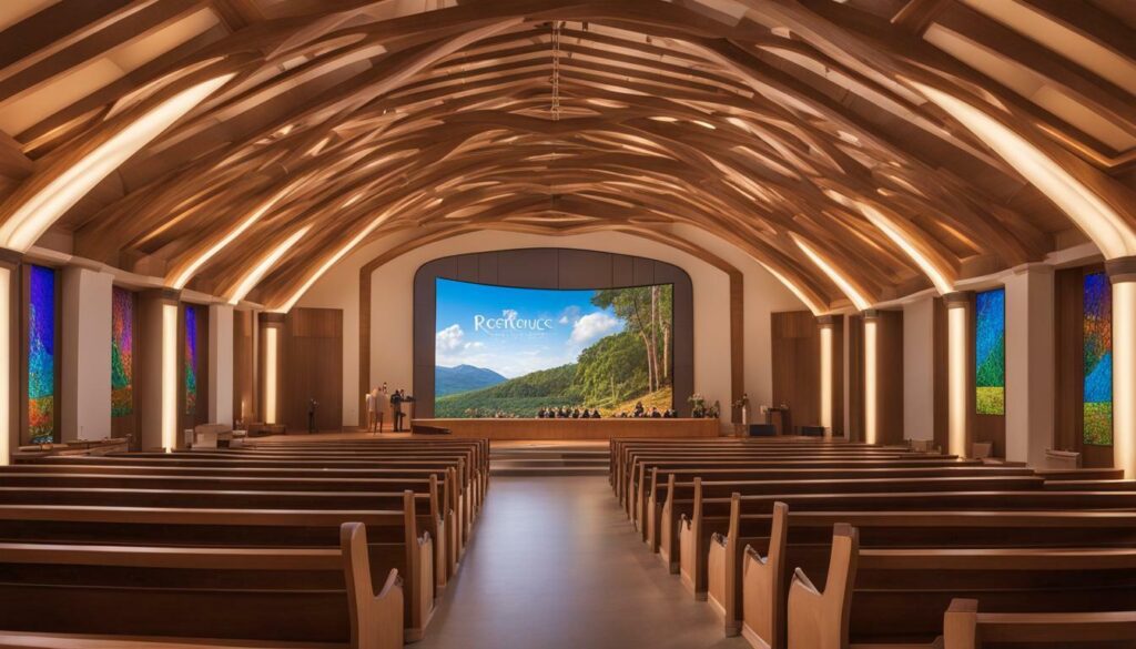 curved video wall for religious institutions