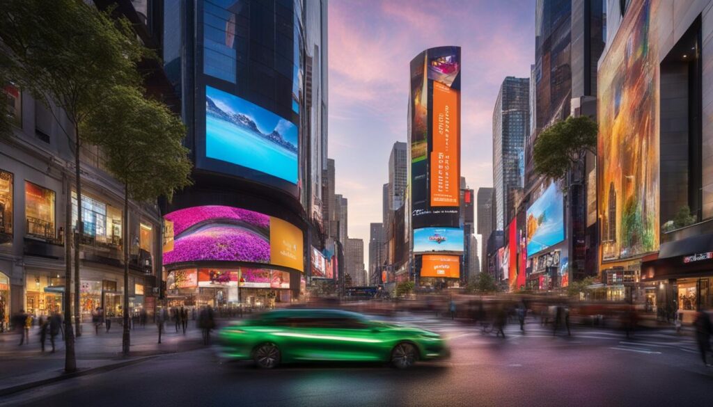 Digital signage on LED screen Digital signage on LED screen