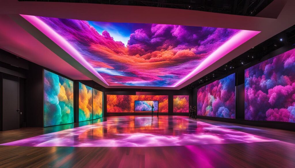 LED video wall displaying vivid colors and sharp imagery LED video wall displaying vivid colors and sharp imagery