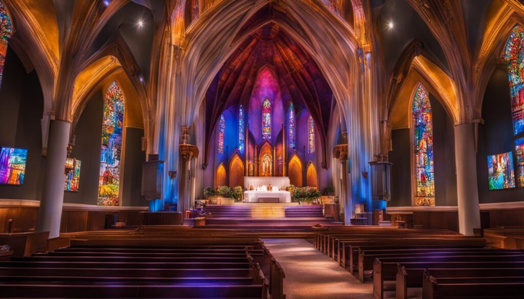 LED wall display for churches