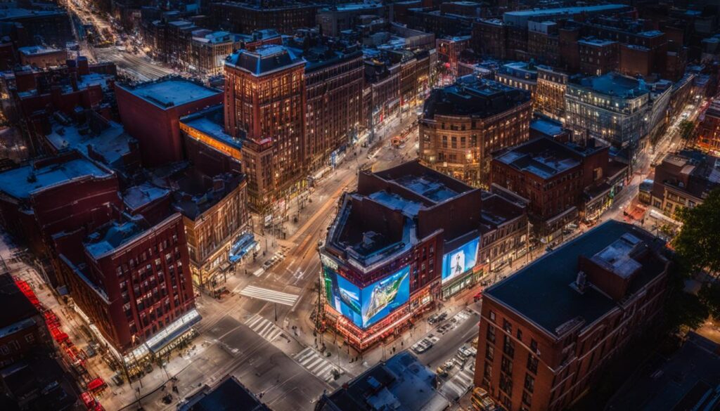 Big outdoor video screens in Lowell