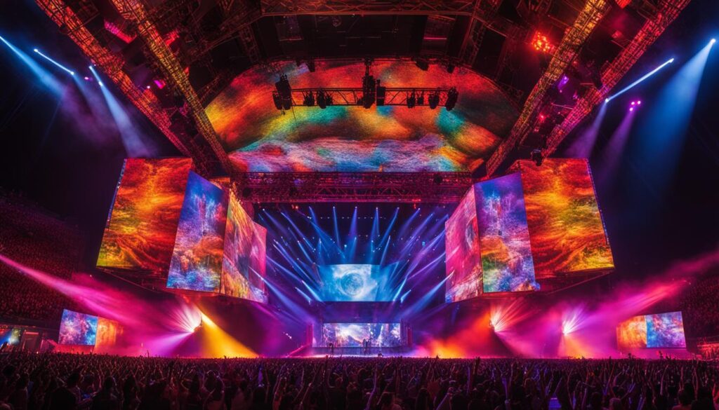 Concert stage video walls