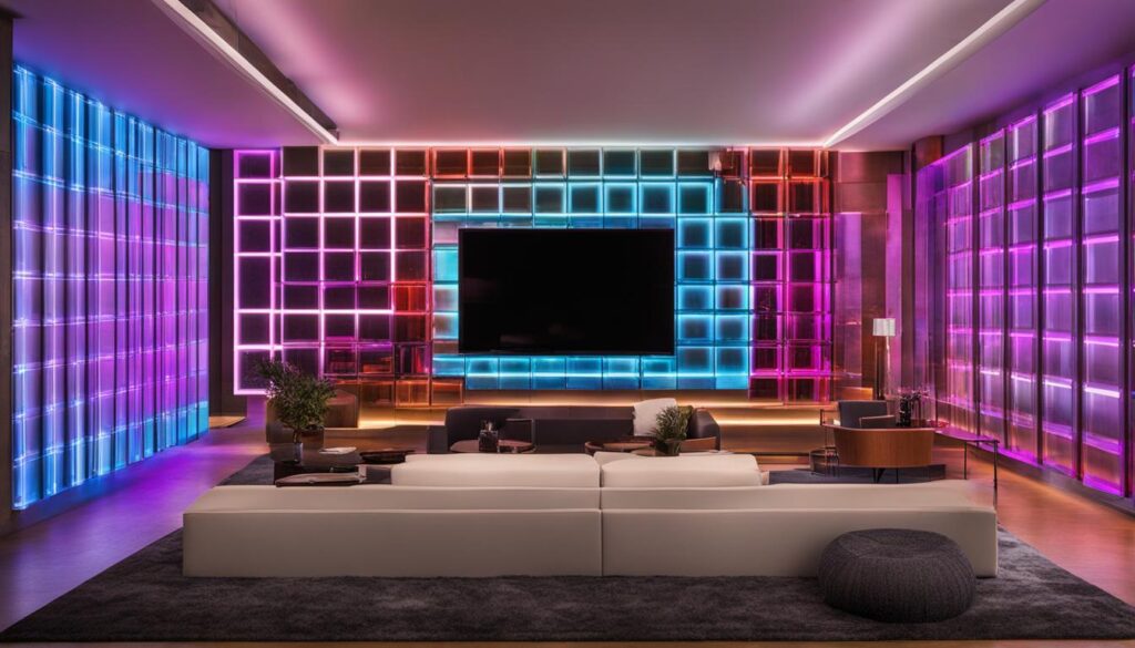 LED panel wall installation