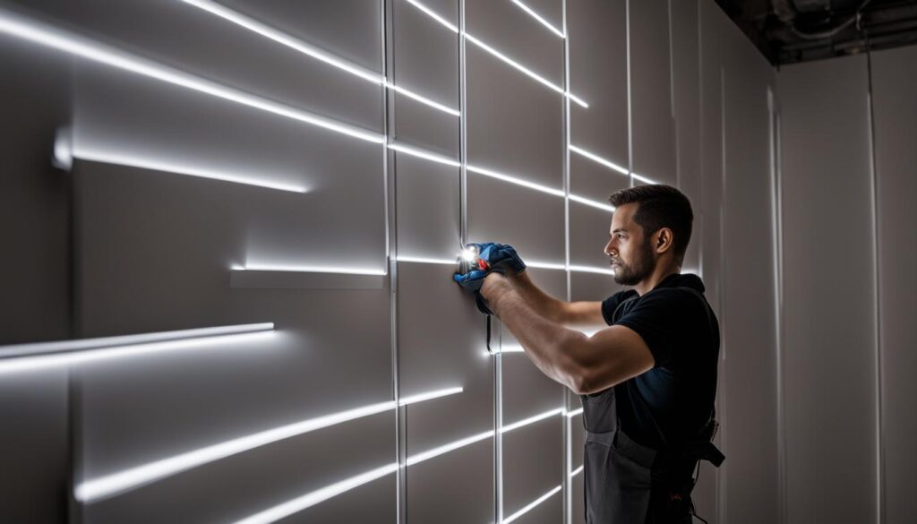 LED panel wall installation LED panel wall installation