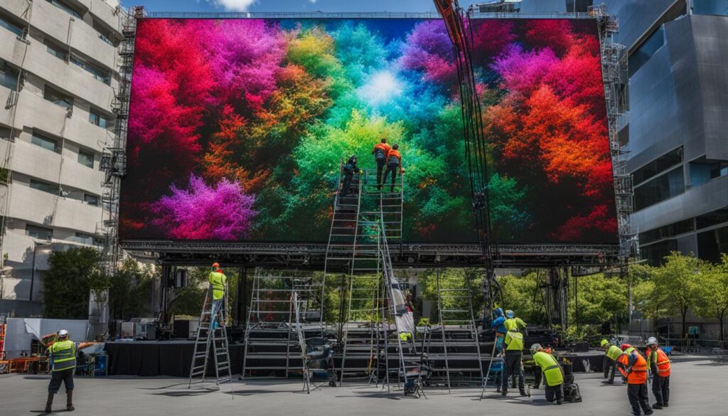 LED screen installation