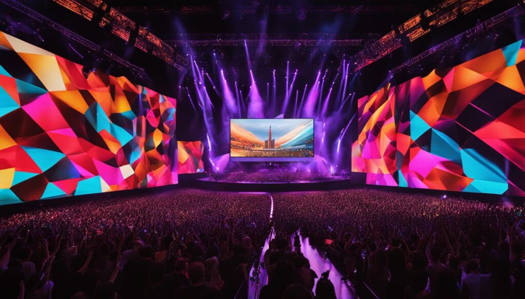 LED stage screens in action at an event in Elmhurst