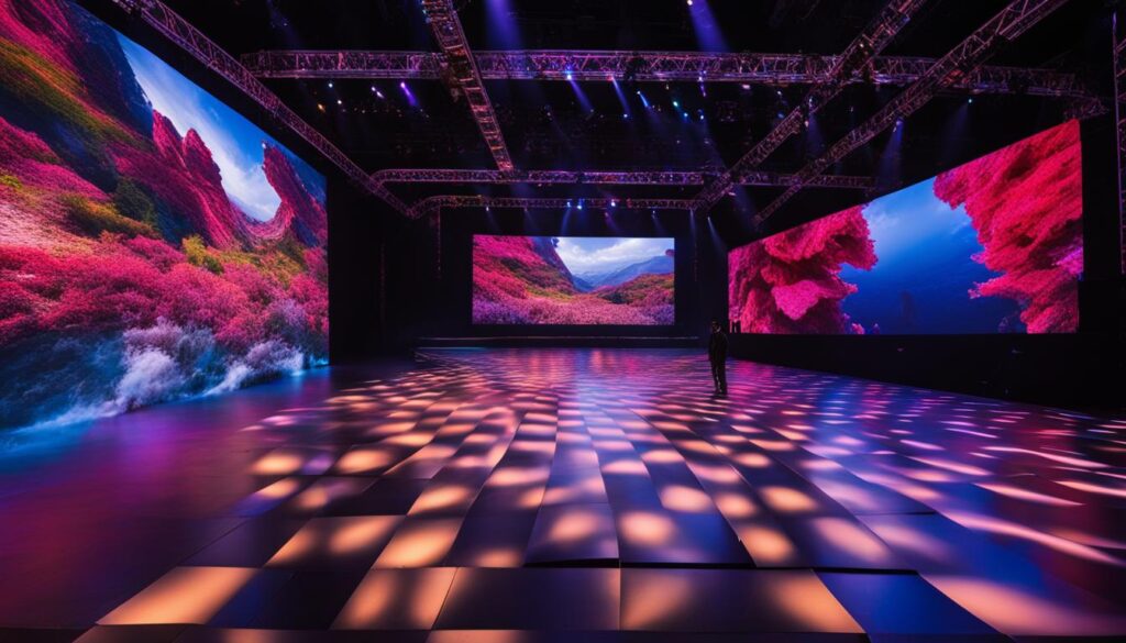 LED video wall at a concert LED video wall at a concert