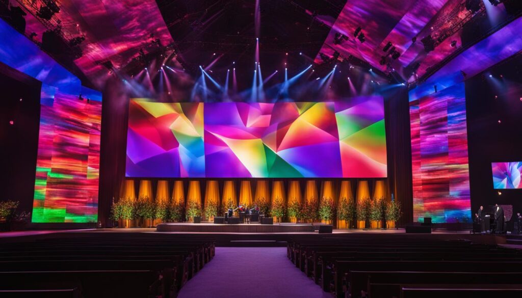 LED wall display for worship services LED wall display for worship services