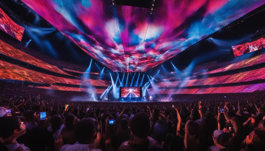 Large video display for concerts Large video display for concerts