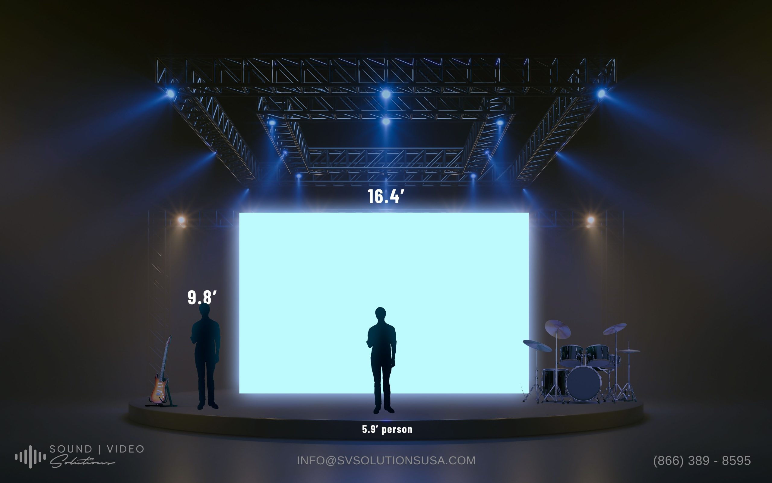 LED wall size 16.4 x 9.8