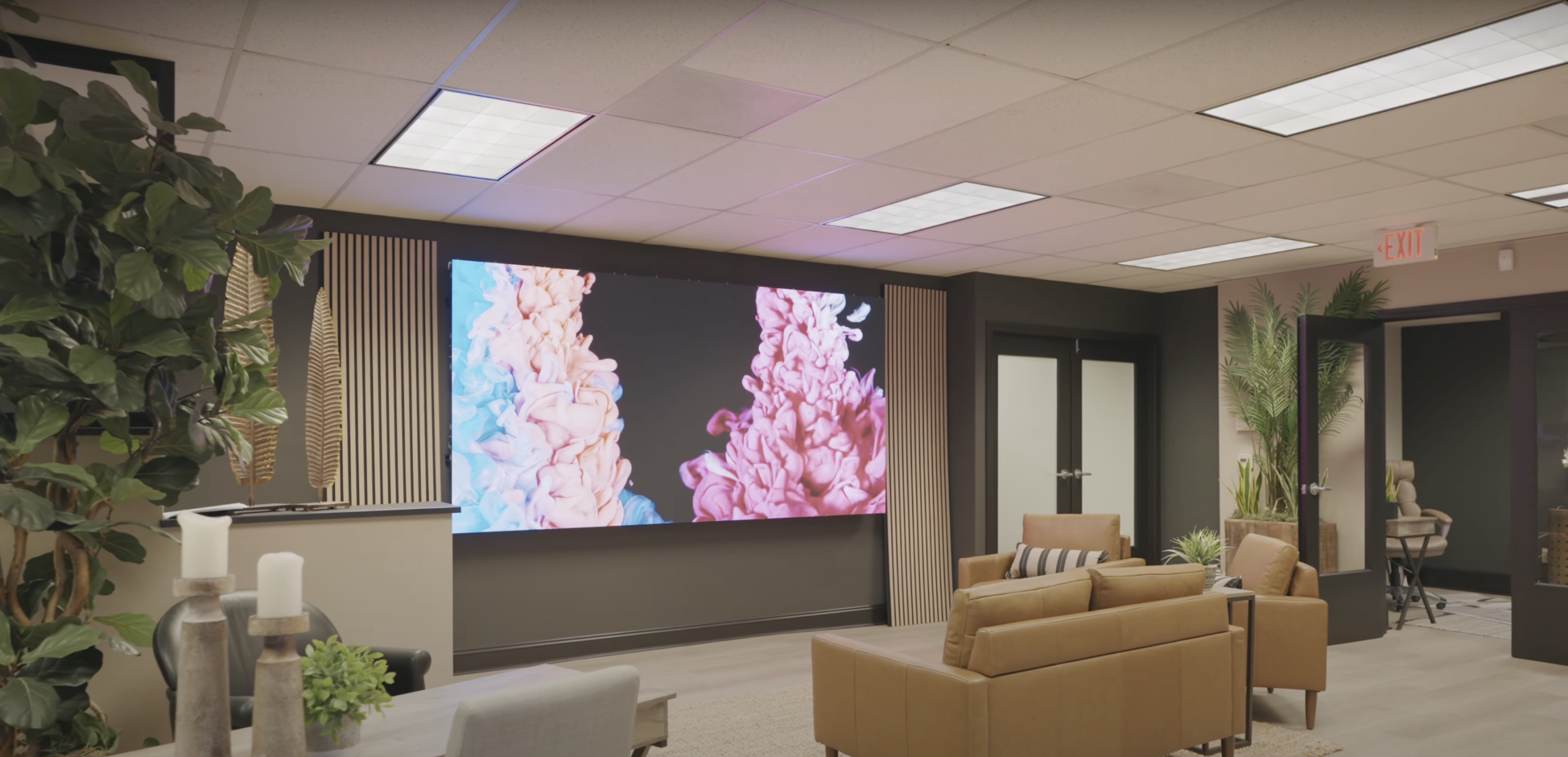 Indoor LED wall at Wisdom Properties