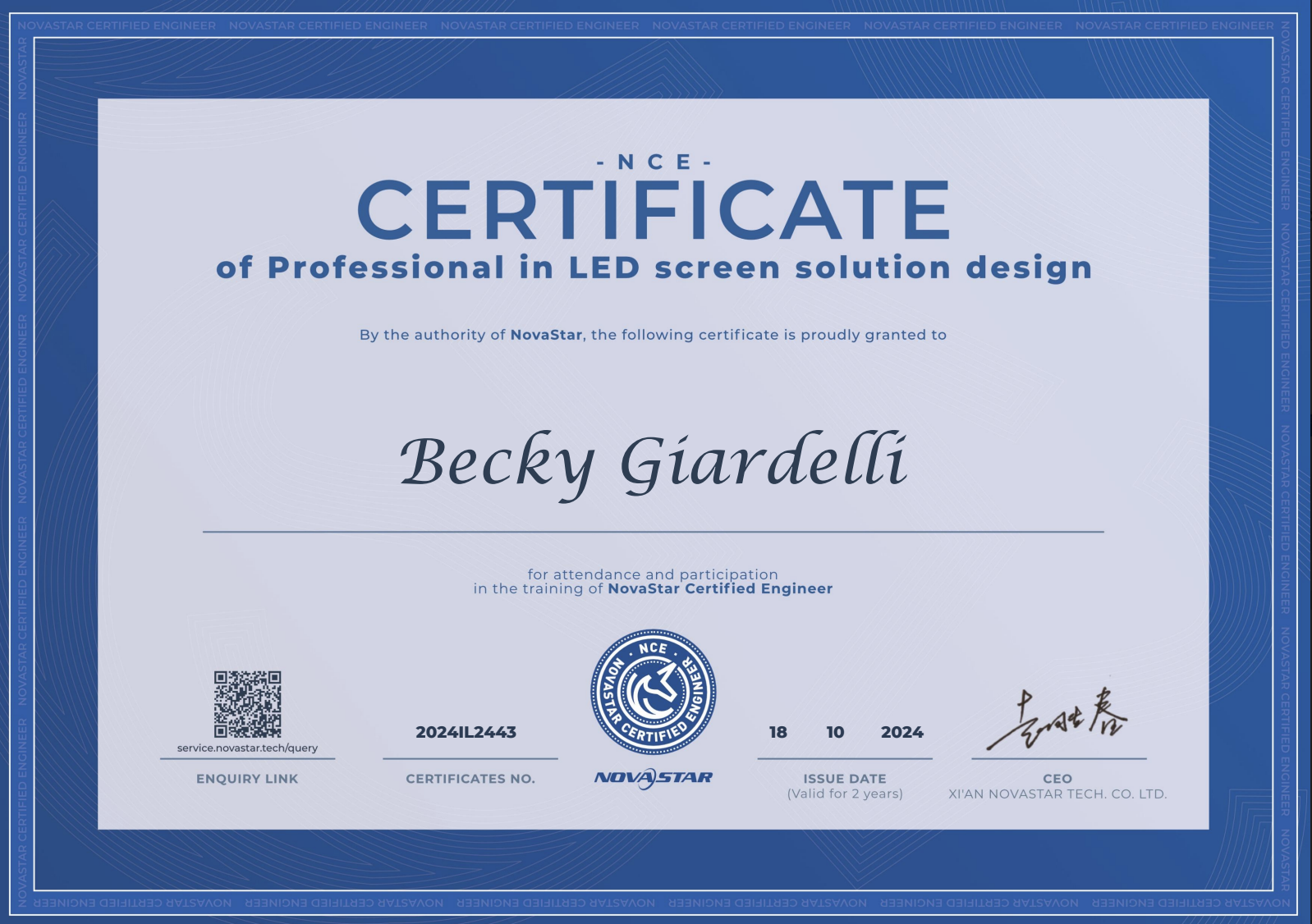 Becky Giardelli certification